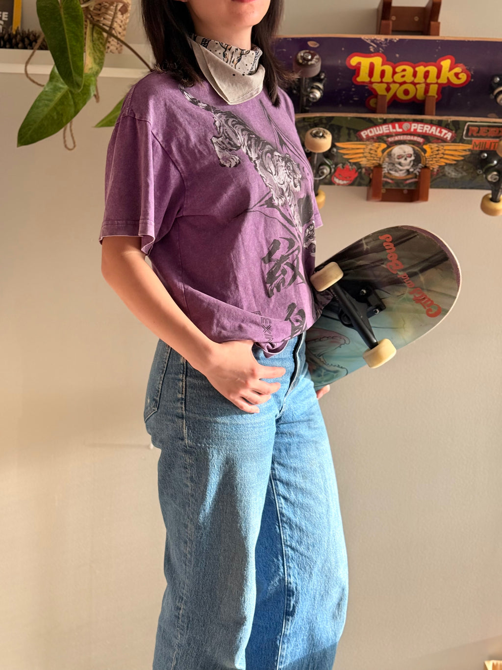 Oversized Short Sleeve Brushstroke Art Tee