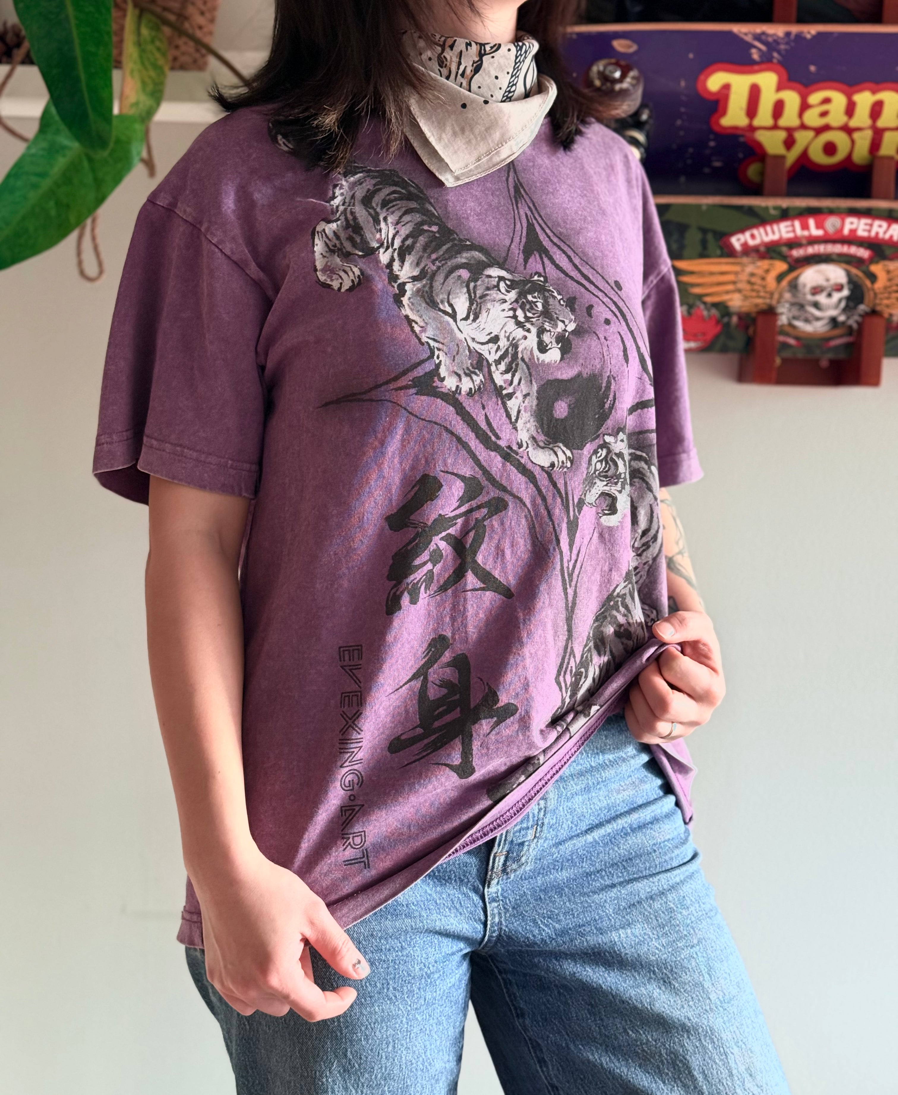 Oversized Short Sleeve Brushstroke Art Tee