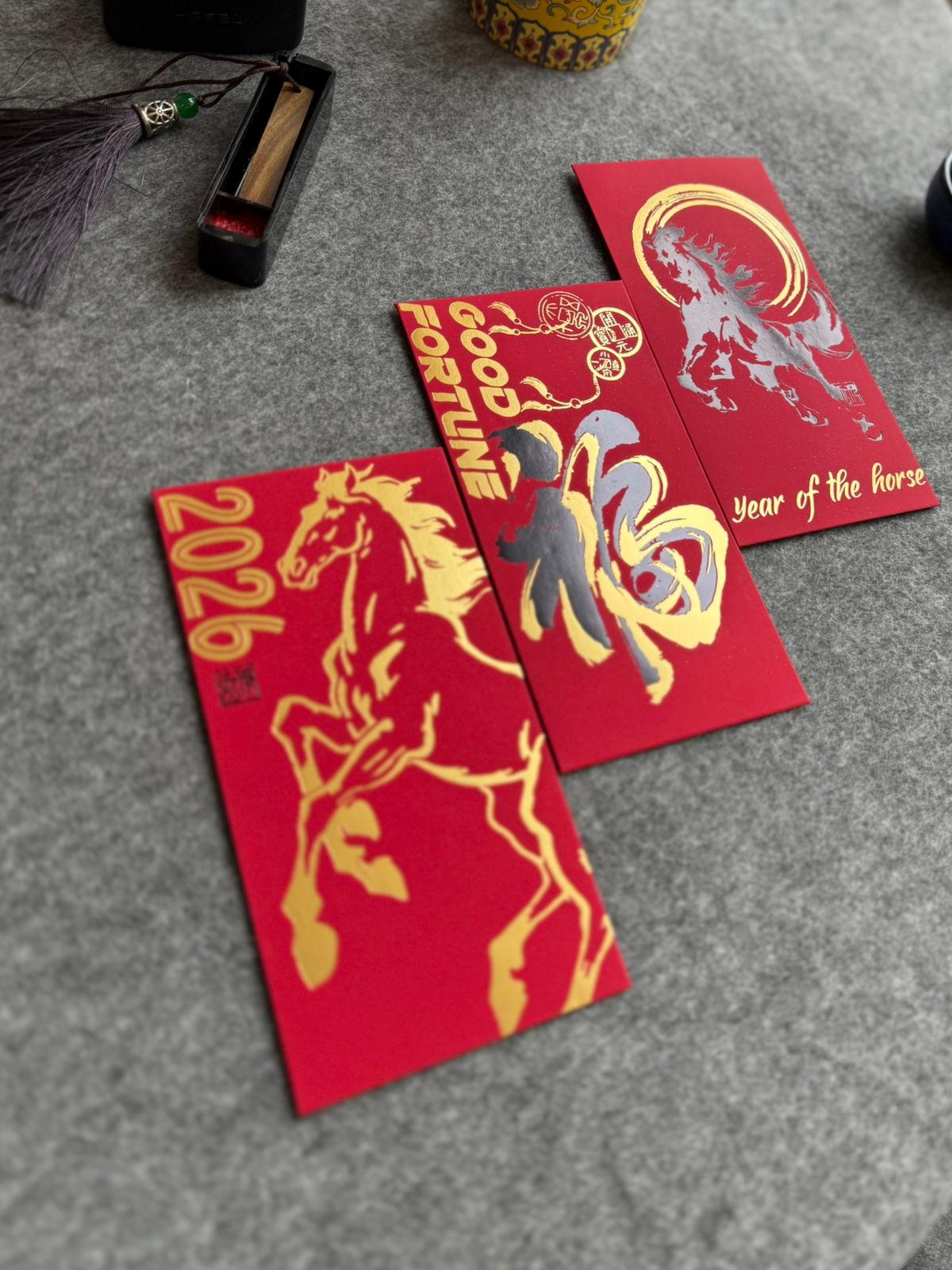 Year of the Horse Red Pocket - Pack of 3 Envelopes
